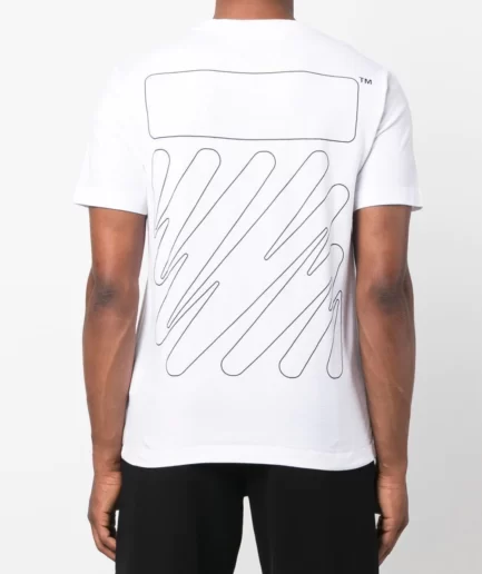 Off White Wave Diag Stripe Cotton T-shirt