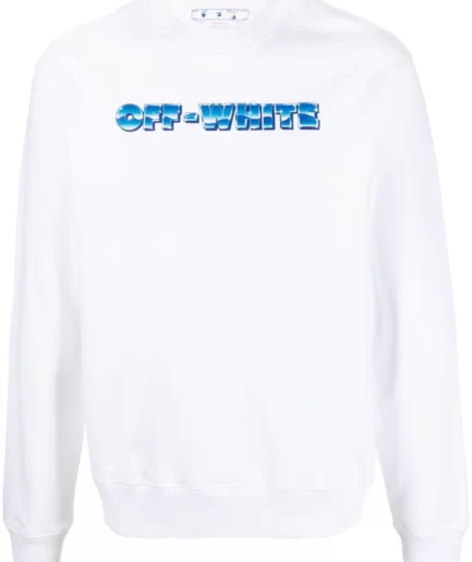 Off White Logo Print Crew Sweatshirt